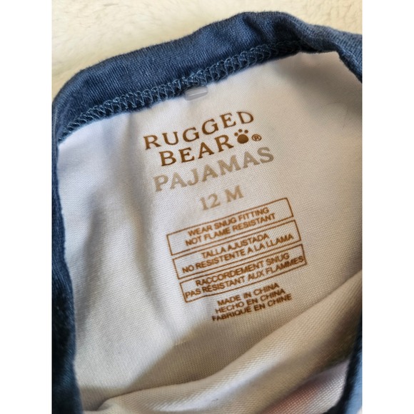 Carters Rugged Bear baby Toddler Boys Pajamas Lot 3 Sets Construction Trucks 12M - Picture 6 of 6